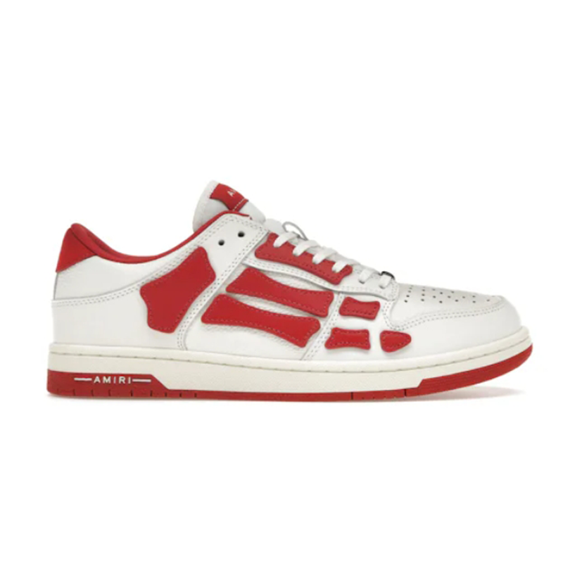 Amiri Low Top White Red Skeleton Design Sneakers