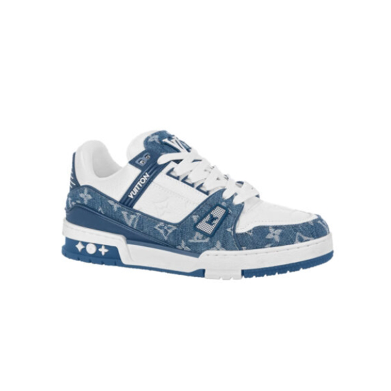 Louis Vuitton Trainer Blue Monogram Casual Sneakers