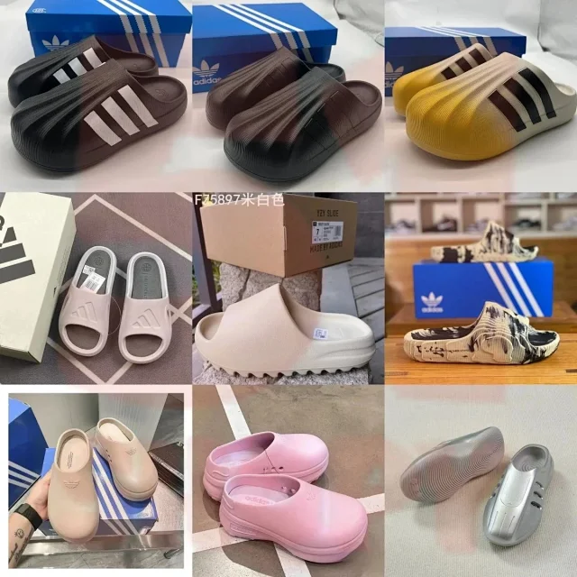 Adidas Slippers Ribbed Three-Stripe Slide product detail image 1