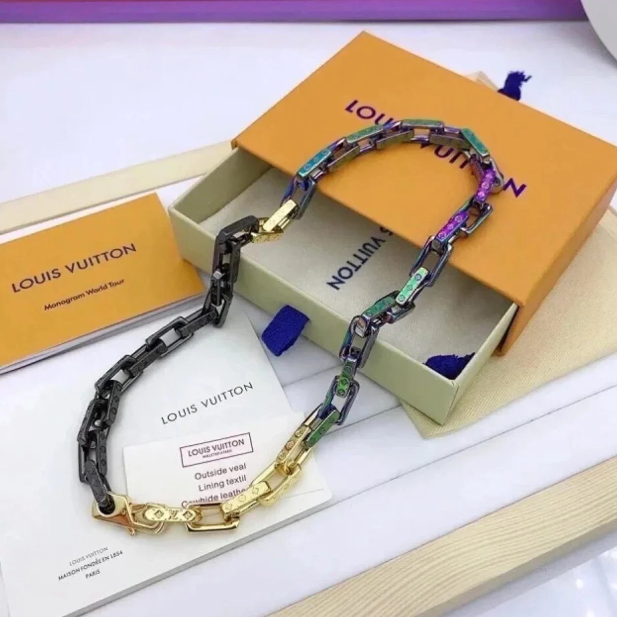 Quenched Three-Tone Necklace 50CM