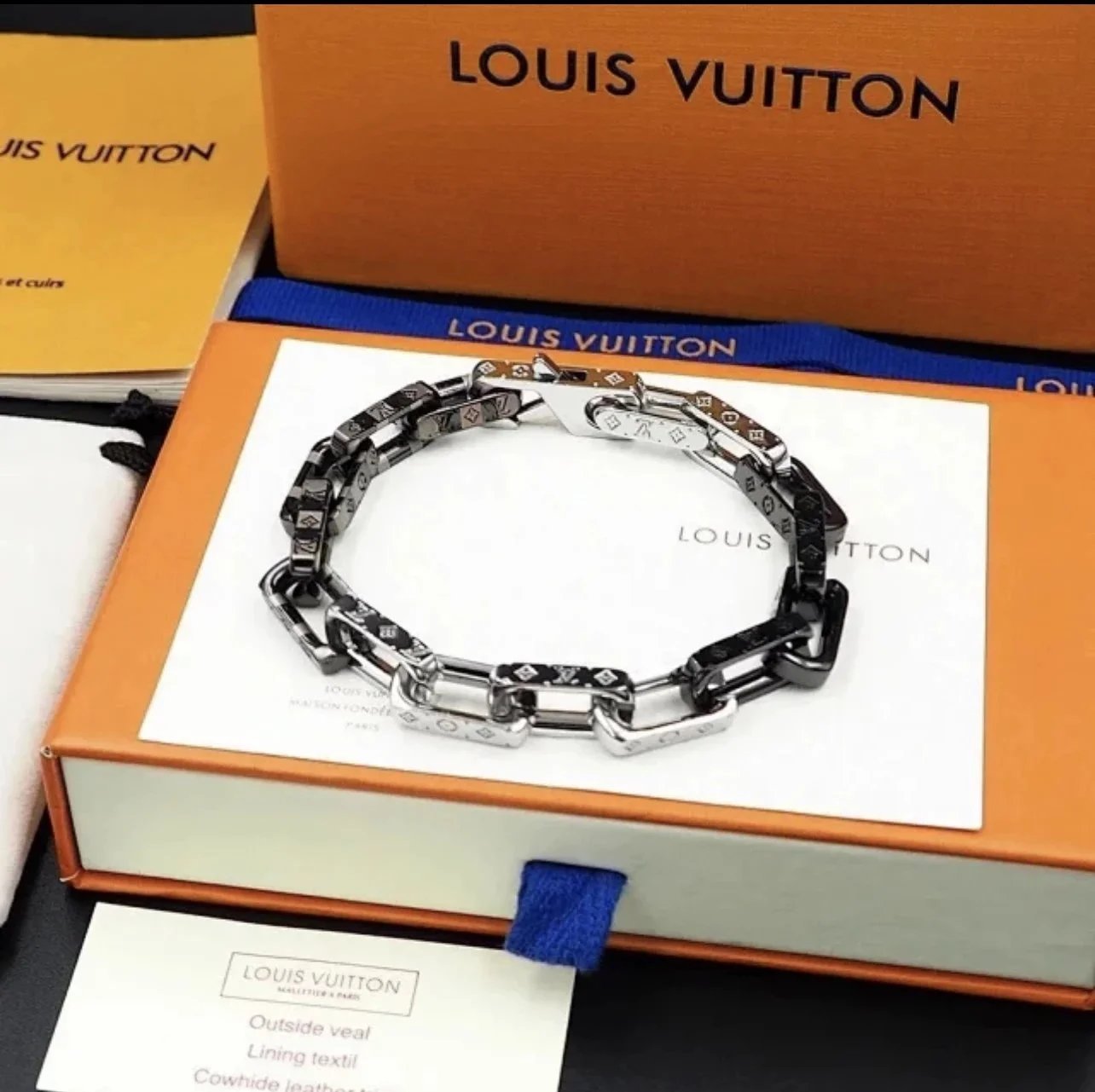 Black Silver Bracelet 21CM