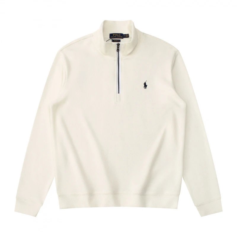 Half zip white black label