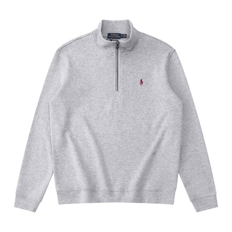 Half zipper gray red label