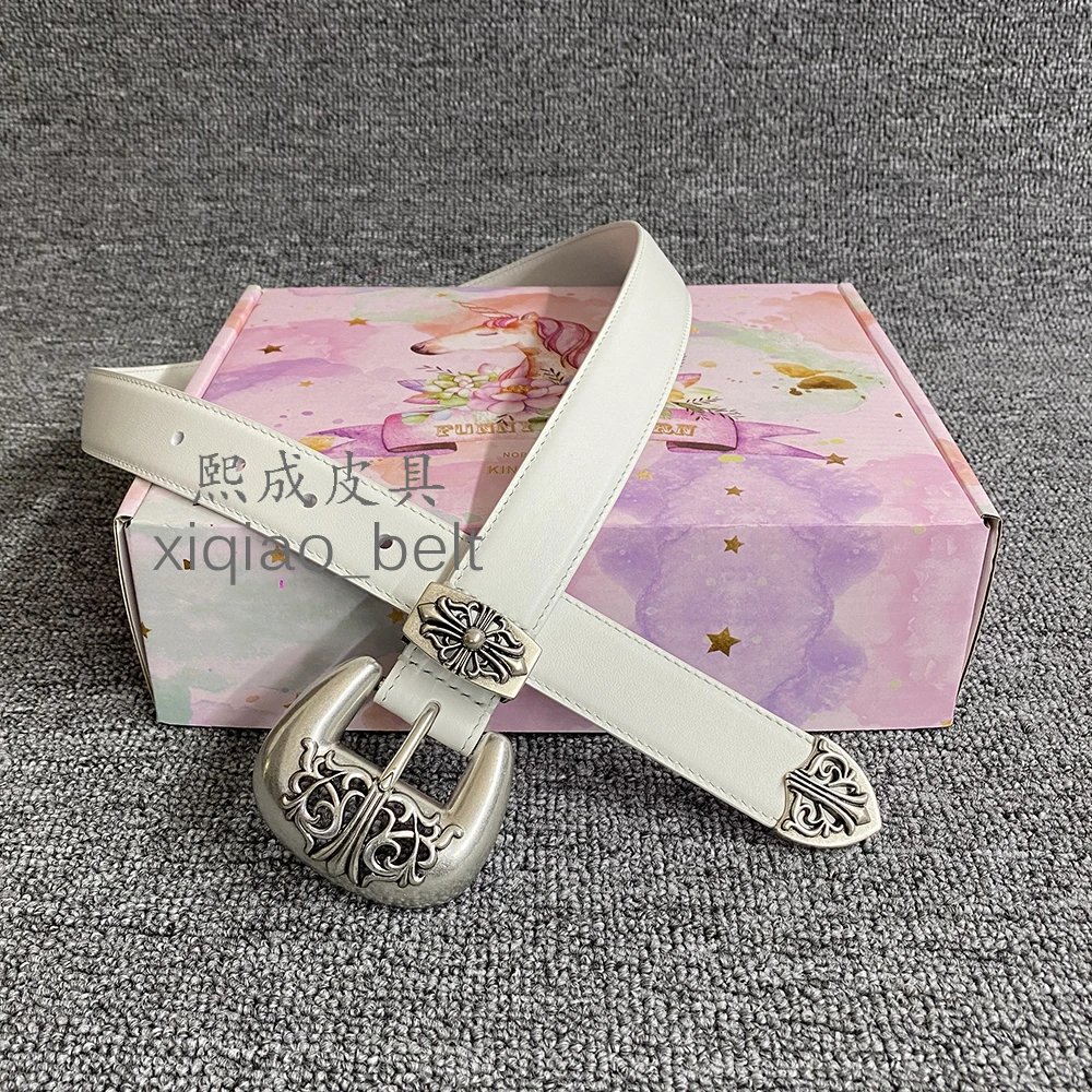 3.0 round needle white leather