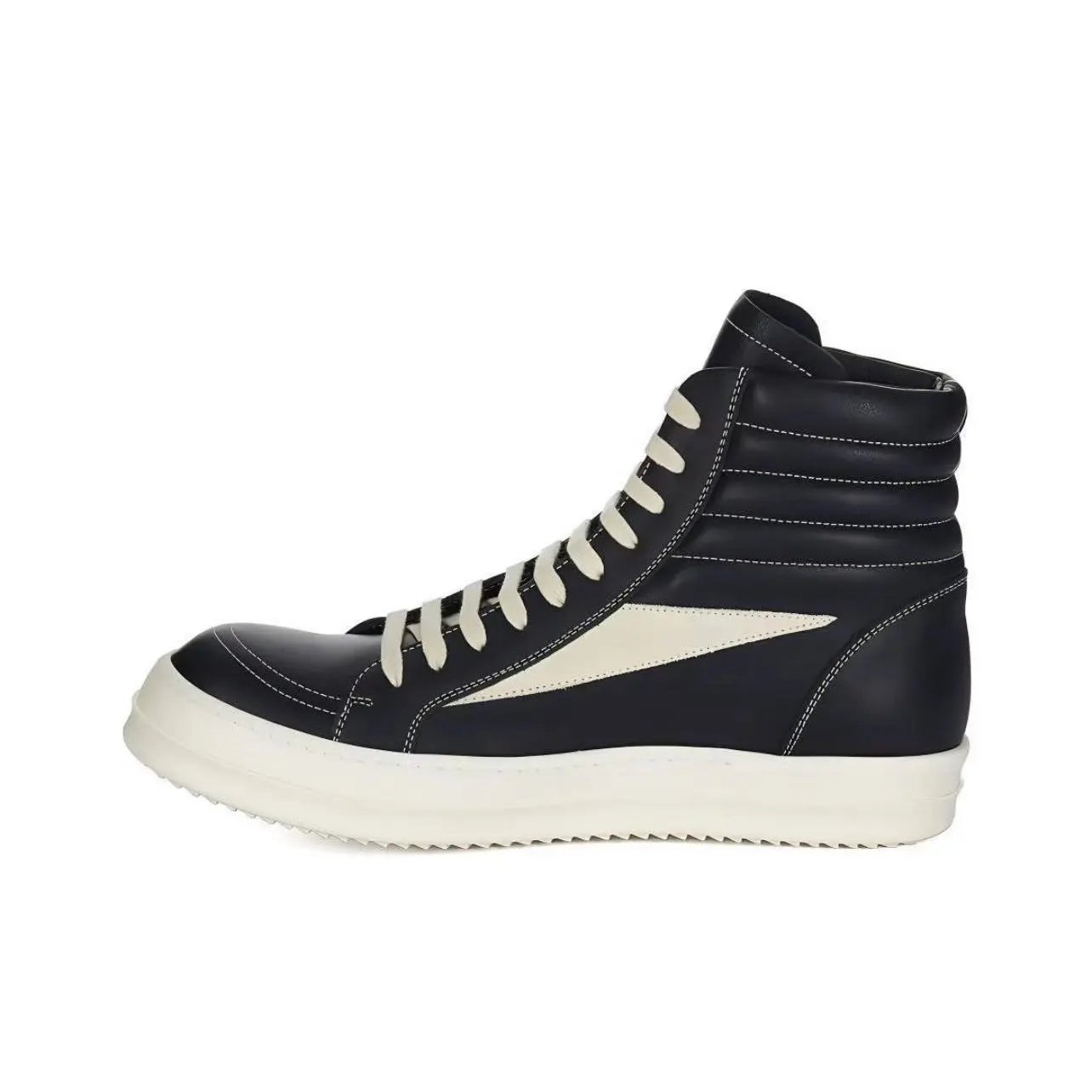 Black leather upper