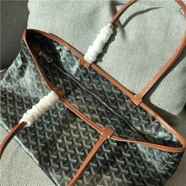 Goyard Saint Louis Tote Black Monogram Canvas Tote Bag - 3