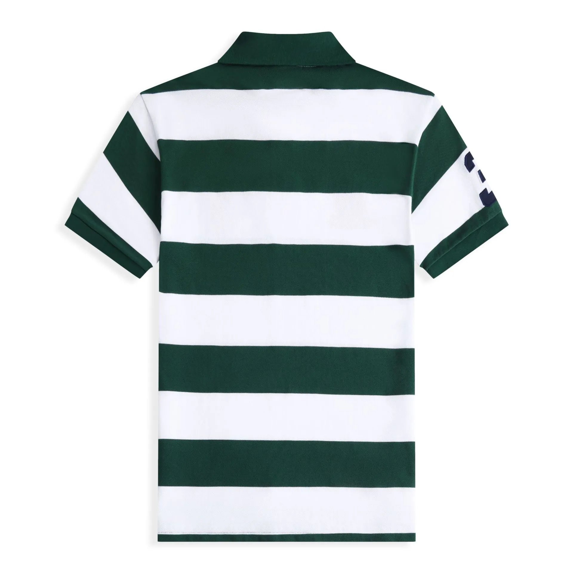 Polo Ralph Lauren Custom Slim Fit Striped Polo in Hunter Green and White - 8