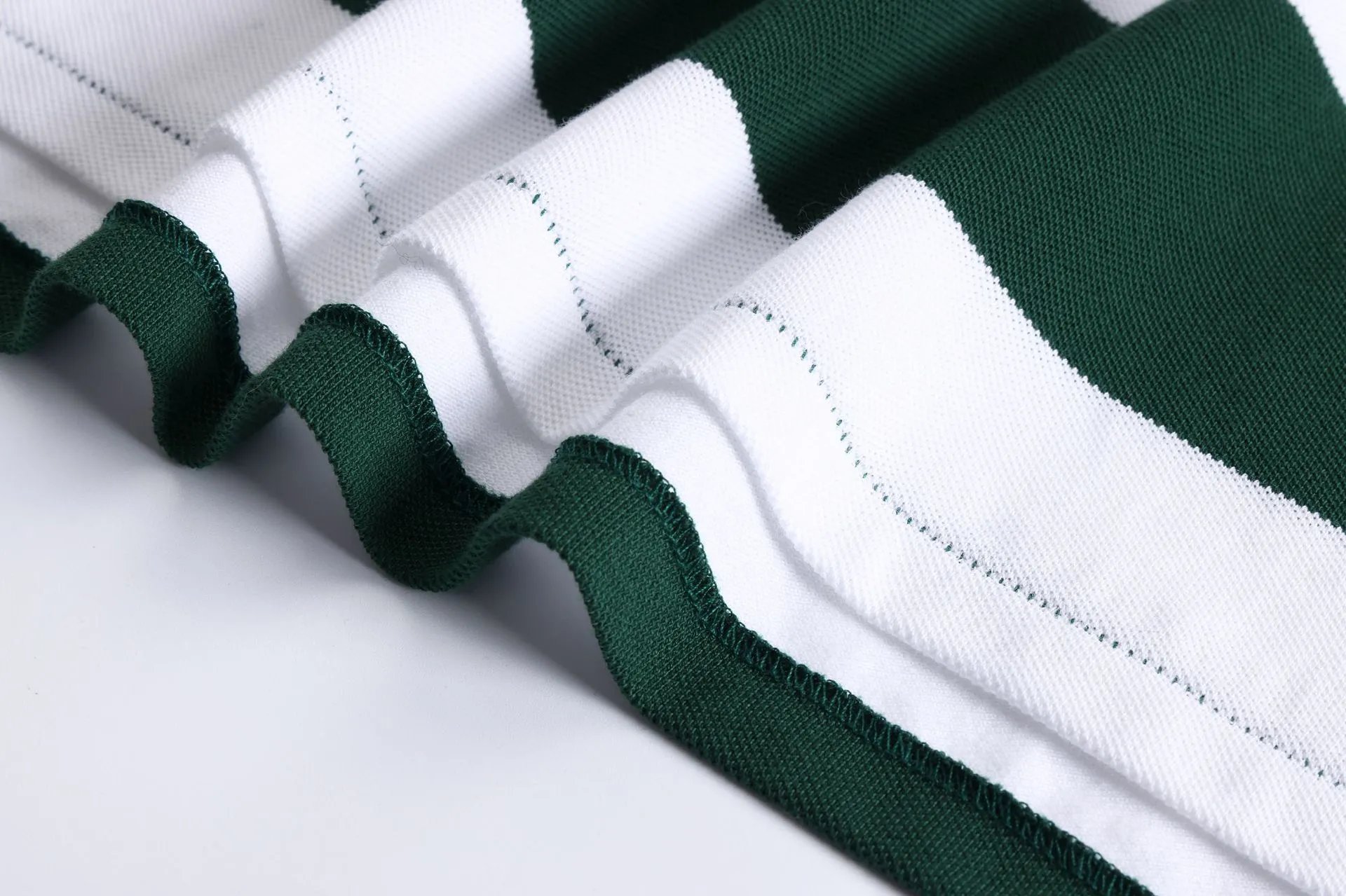 Polo Ralph Lauren Custom Slim Fit Striped Polo in Hunter Green and White - 13