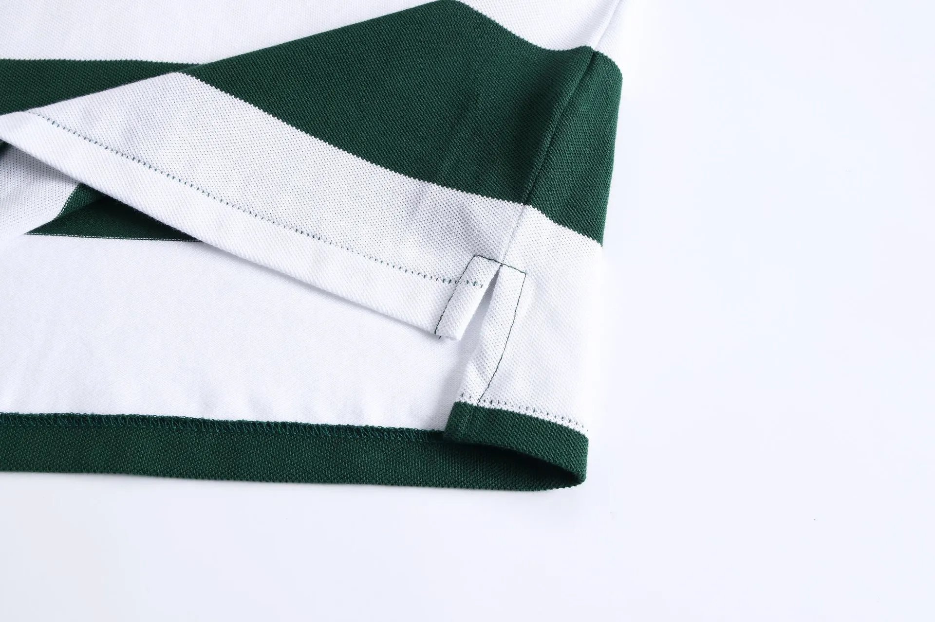Polo Ralph Lauren Custom Slim Fit Striped Polo in Hunter Green and White - 11