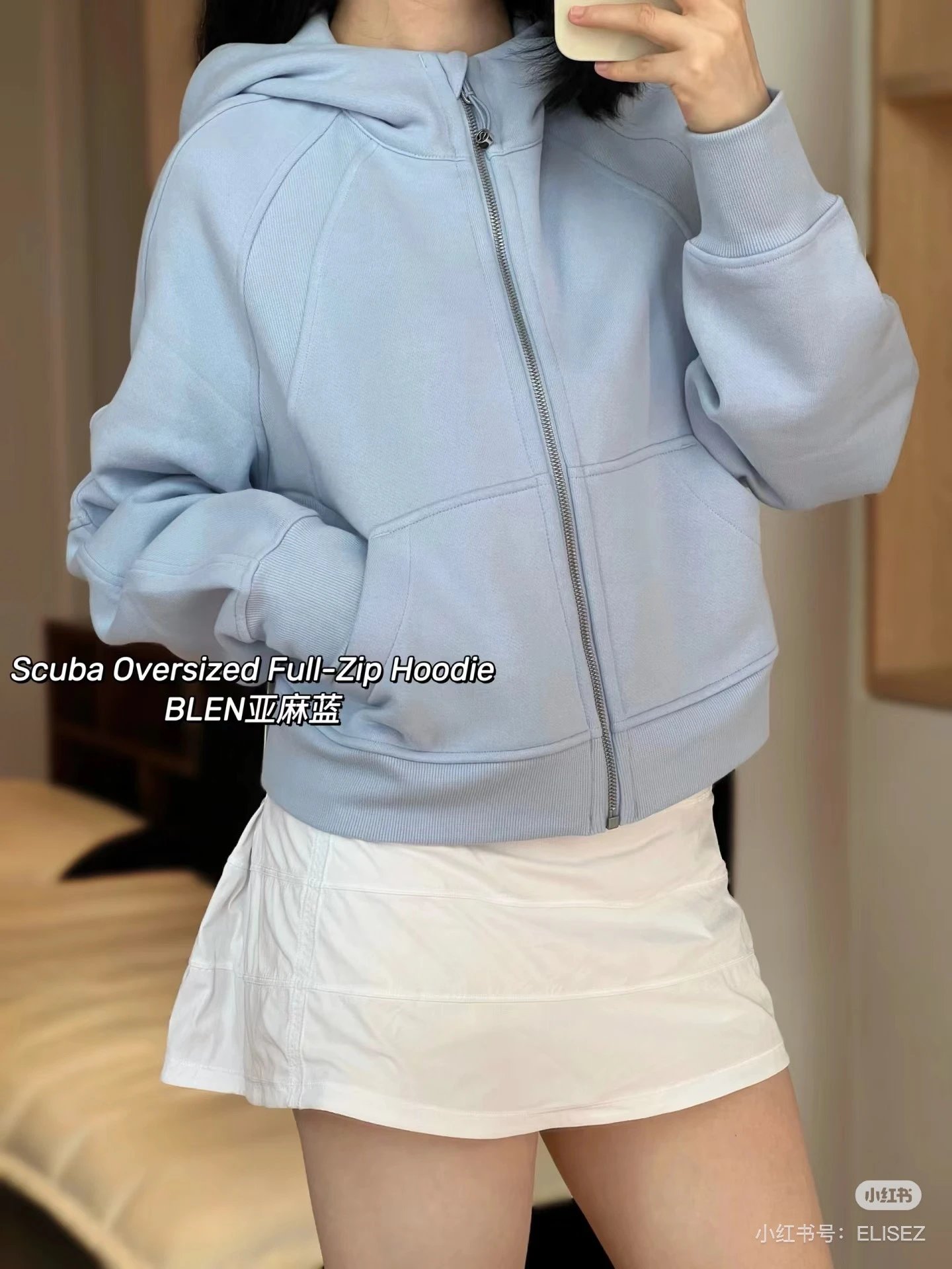 Design Zip-Up Hoodie Dusty Blue - 8