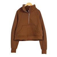 Baked brown stand-collar hoodie