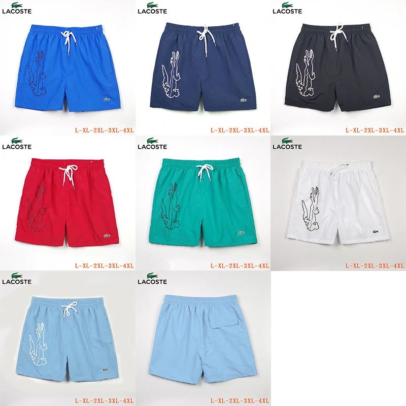 Lacoste All-Over Crocodile Print Swim Shorts White - 14