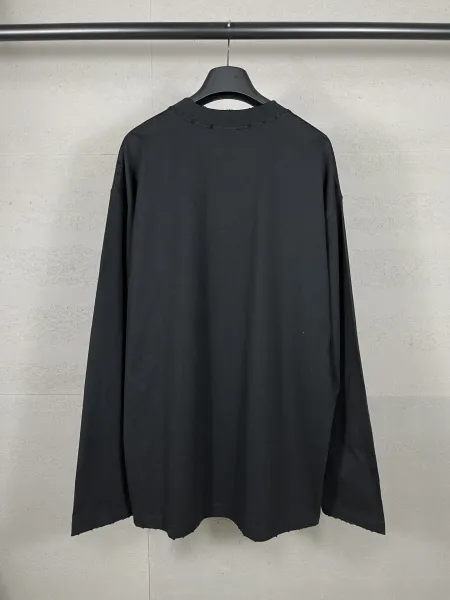 Balenciaga Logo Print Oversized Black T-Shirt - 5