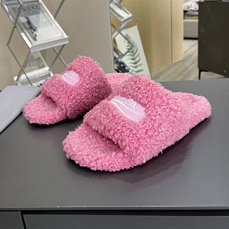 Design Lencia Fuzzy Slide Slippers Orange Slippers - 15
