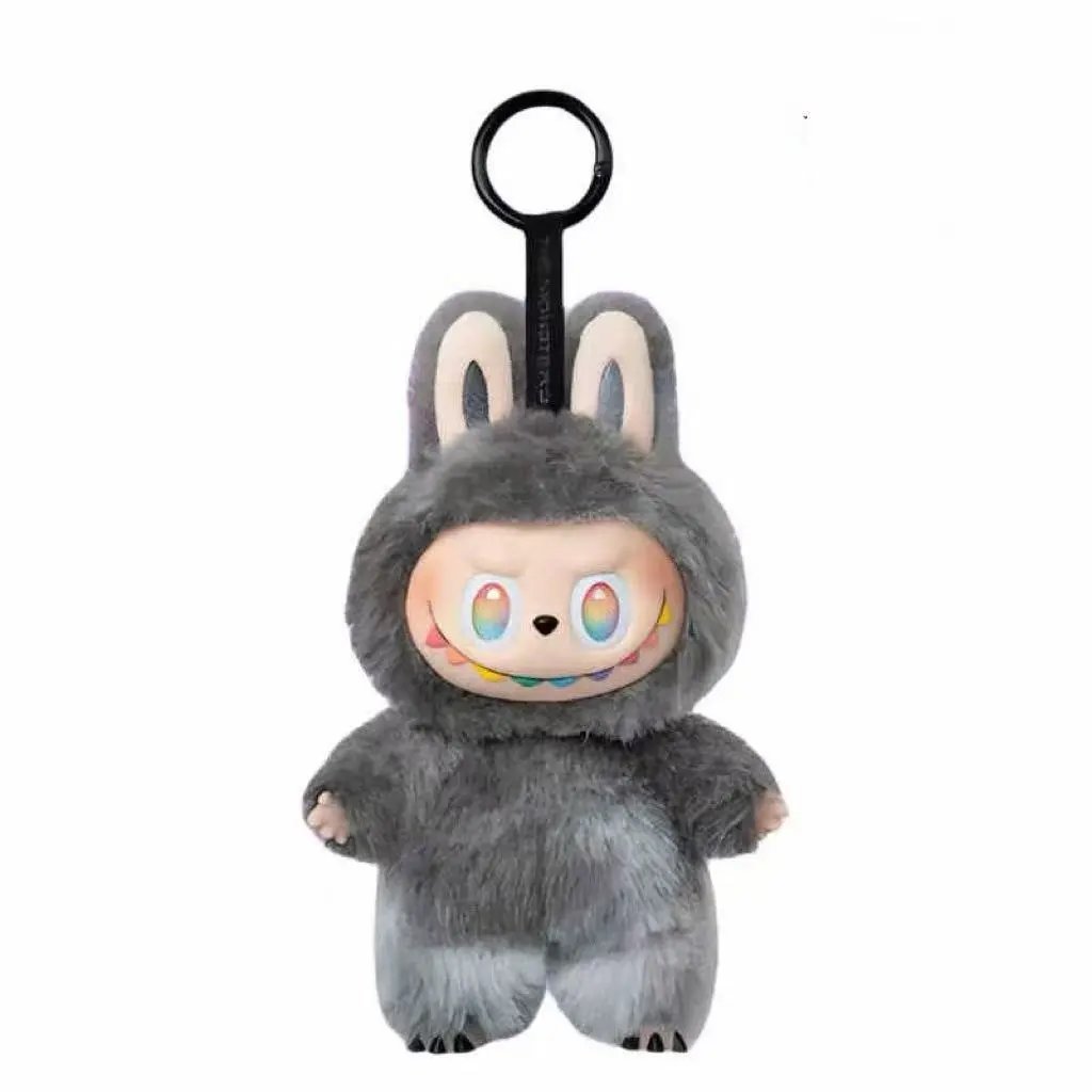 Pop Mart The Monsters Labubu Grey Wolf Fluffy Plush Keychain
