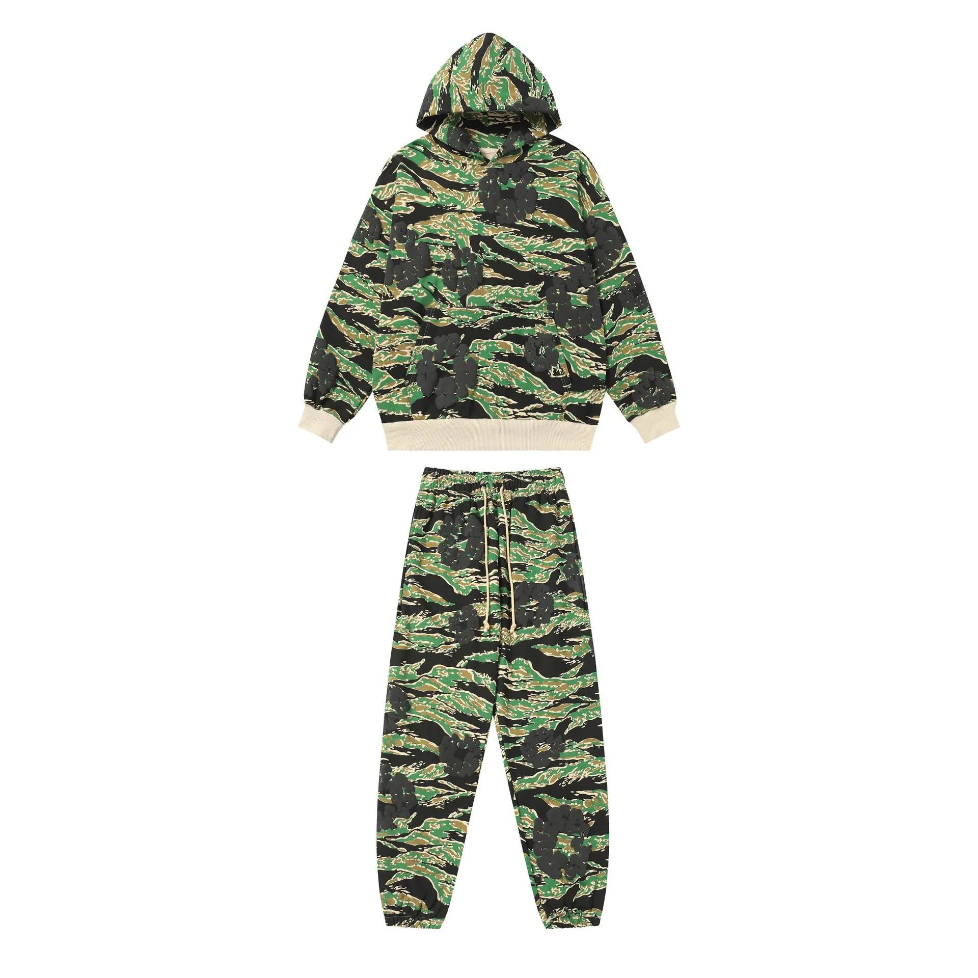 BAPE Hoodie Set Green Camo