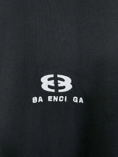 Balenciaga Logo Print Oversized Black T-Shirt - 7
