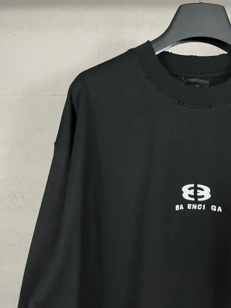 Balenciaga Logo Print Oversized Black T-Shirt - 8
