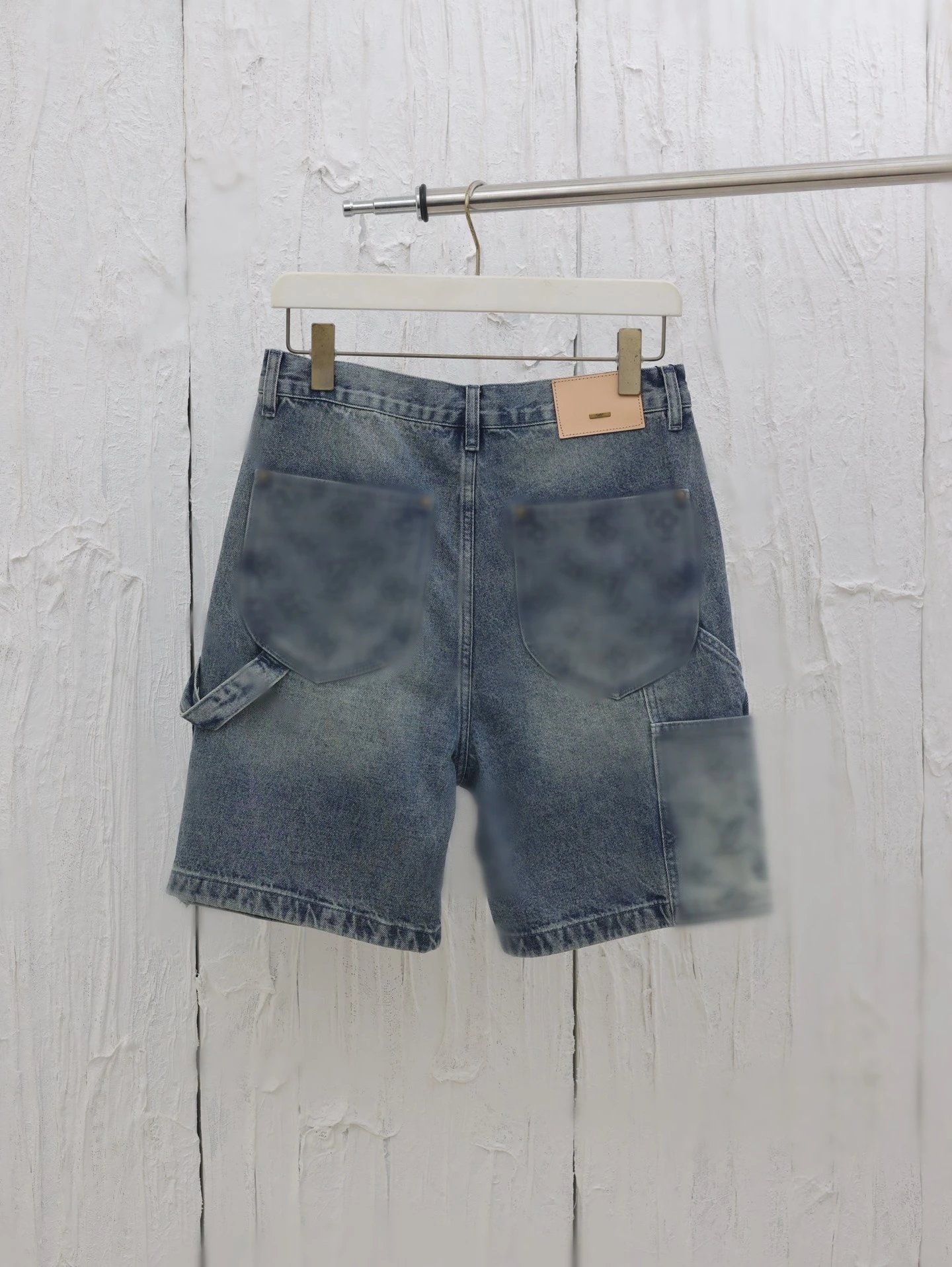 Louis Vuitton Monogram Embossed Cargo Shorts Blue Denim - 6