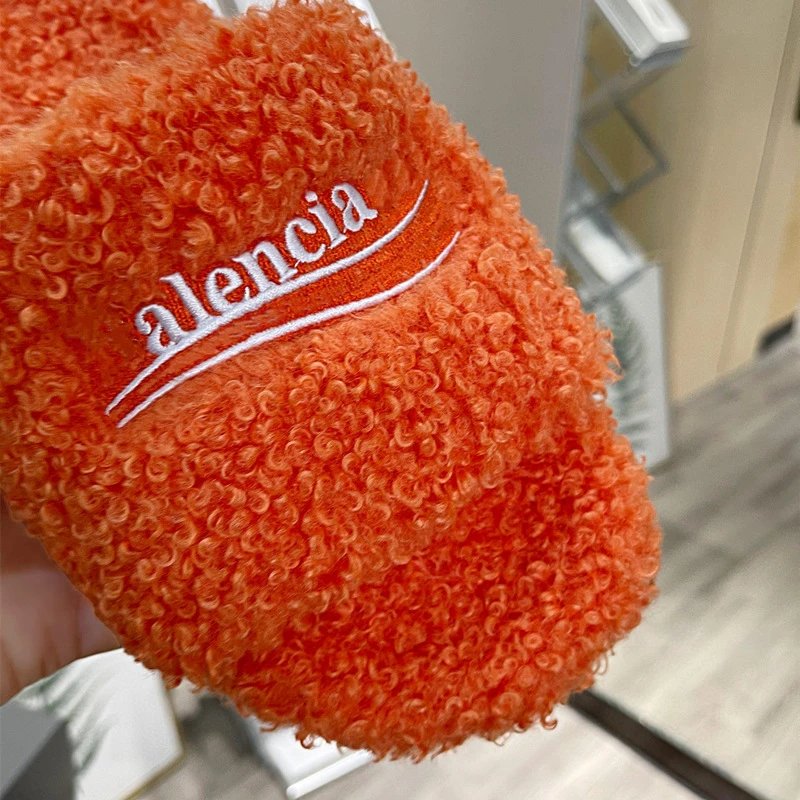 Design Lencia Fuzzy Slide Slippers Orange Slippers - 13