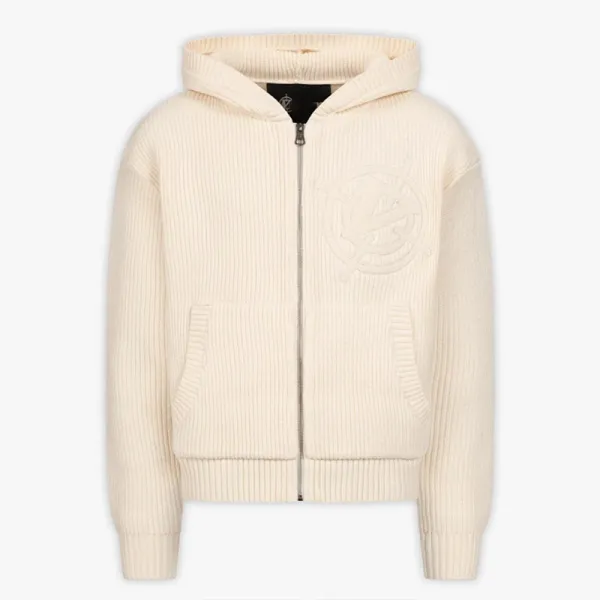 Design Ribbed Zip-Up Hoodie Navy - 15