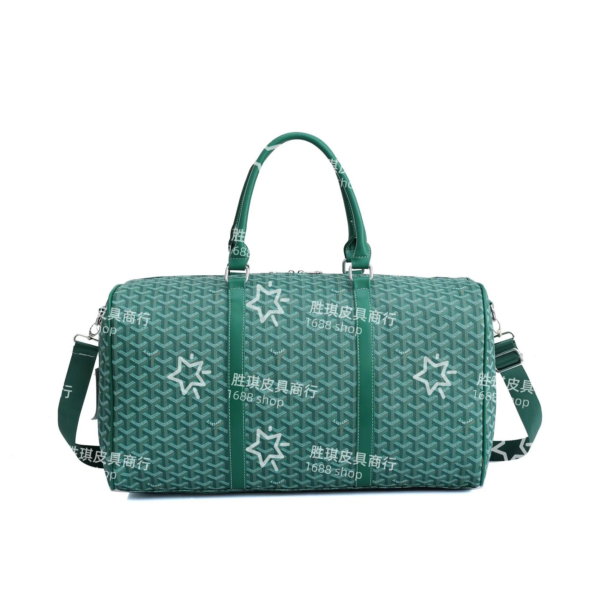 Goyard Saint Louis Duffle Bag Green with Star Motif Travel Bag - 8