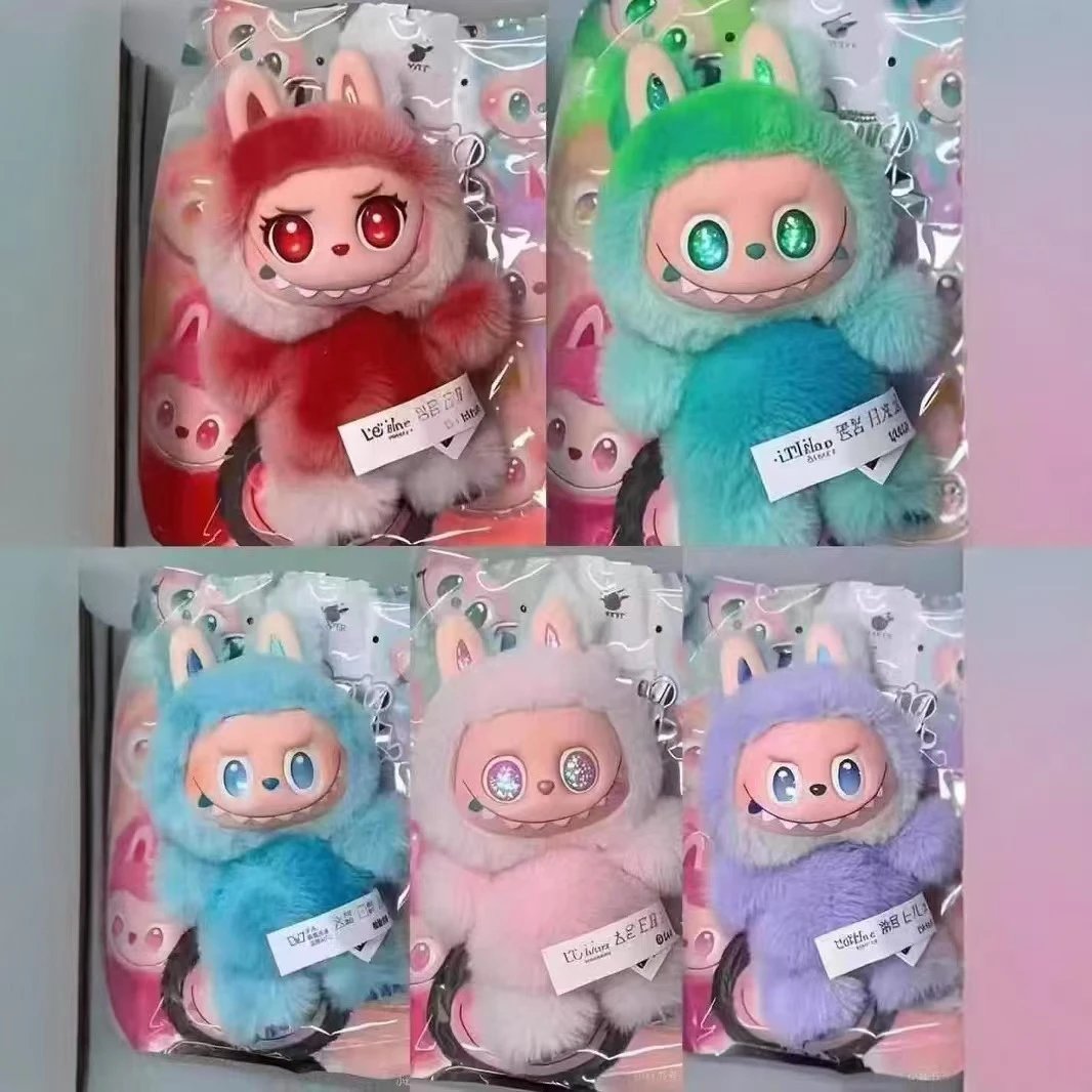Labubu x Pop Mart Blue Furry Bunny Plush Keychain - 6