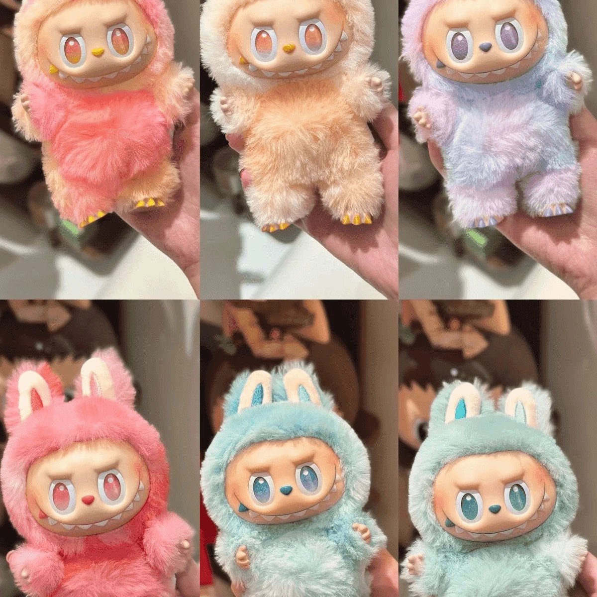 Pop Mart The Monsters Labubu Bunny Mini Plush Figure Set of 6 Mixed Colors
