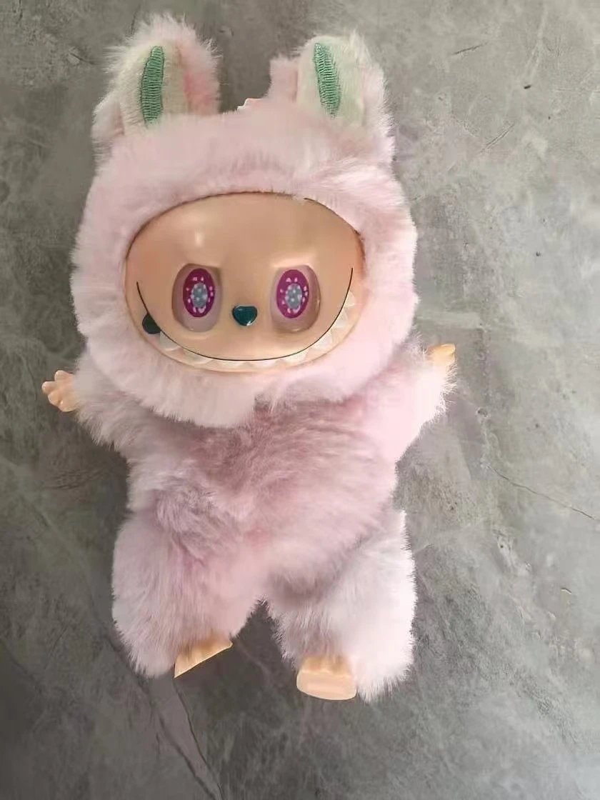 Labubu x Pop Mart Blue Furry Bunny Plush Keychain - 11