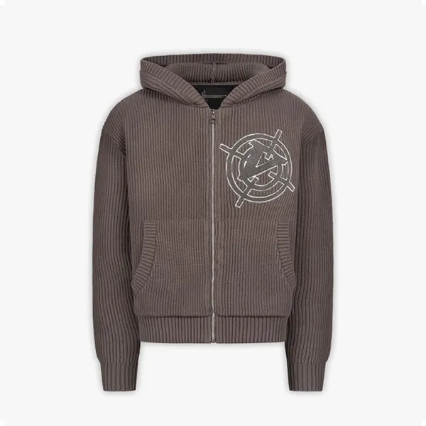 Design Ribbed Zip-Up Hoodie Navy - 12