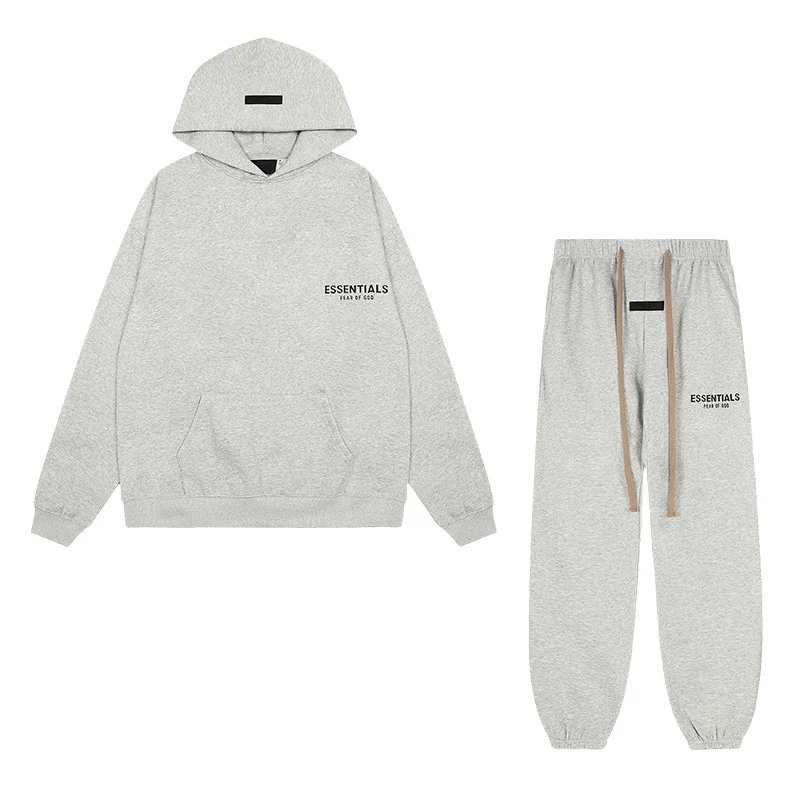 连帽-花灰色套装