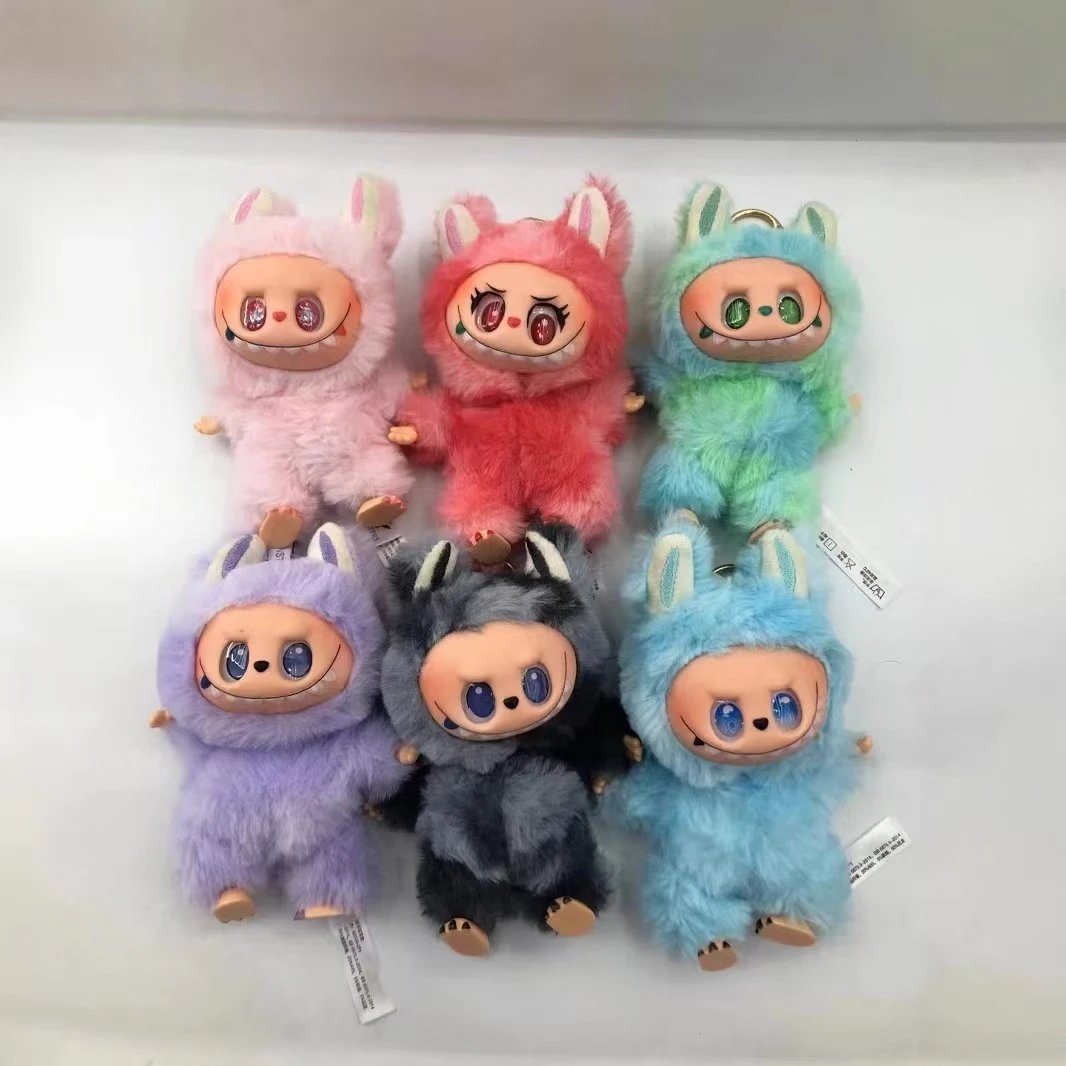 Labubu x Pop Mart Blue Furry Bunny Plush Keychain - 17