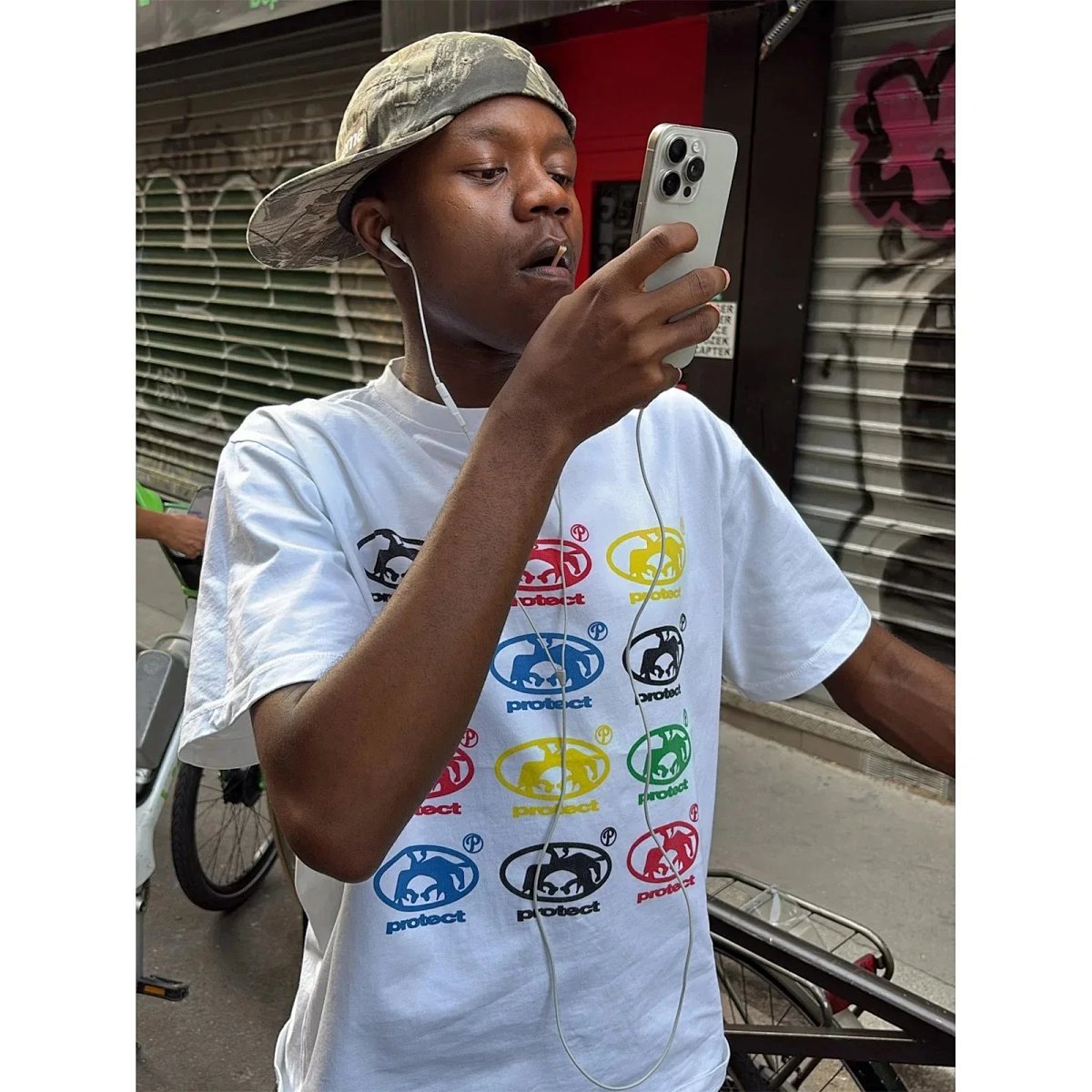 DX410 American Street Hip-Hop Printed Cotton T-Shirt