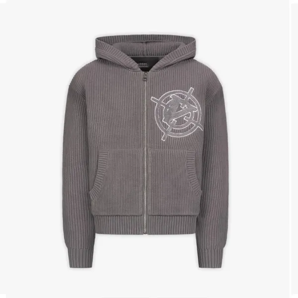 Design Ribbed Zip-Up Hoodie Navy - 13