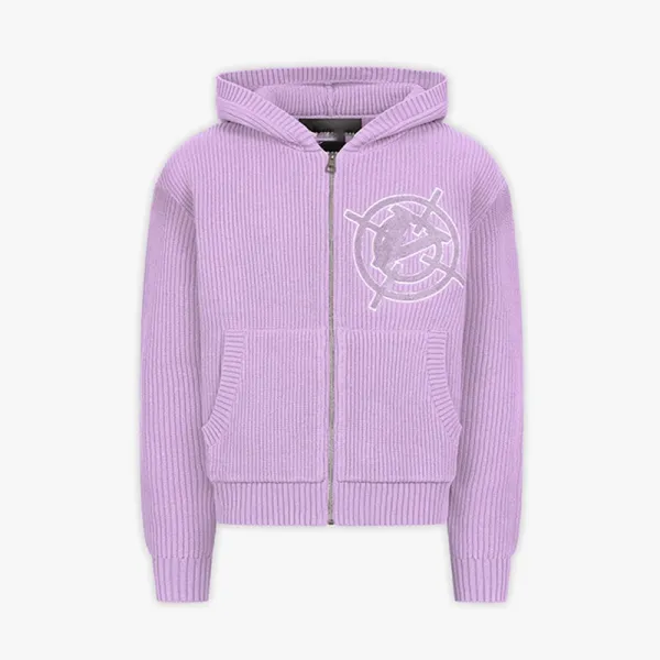 Design Ribbed Zip-Up Hoodie Navy - 9