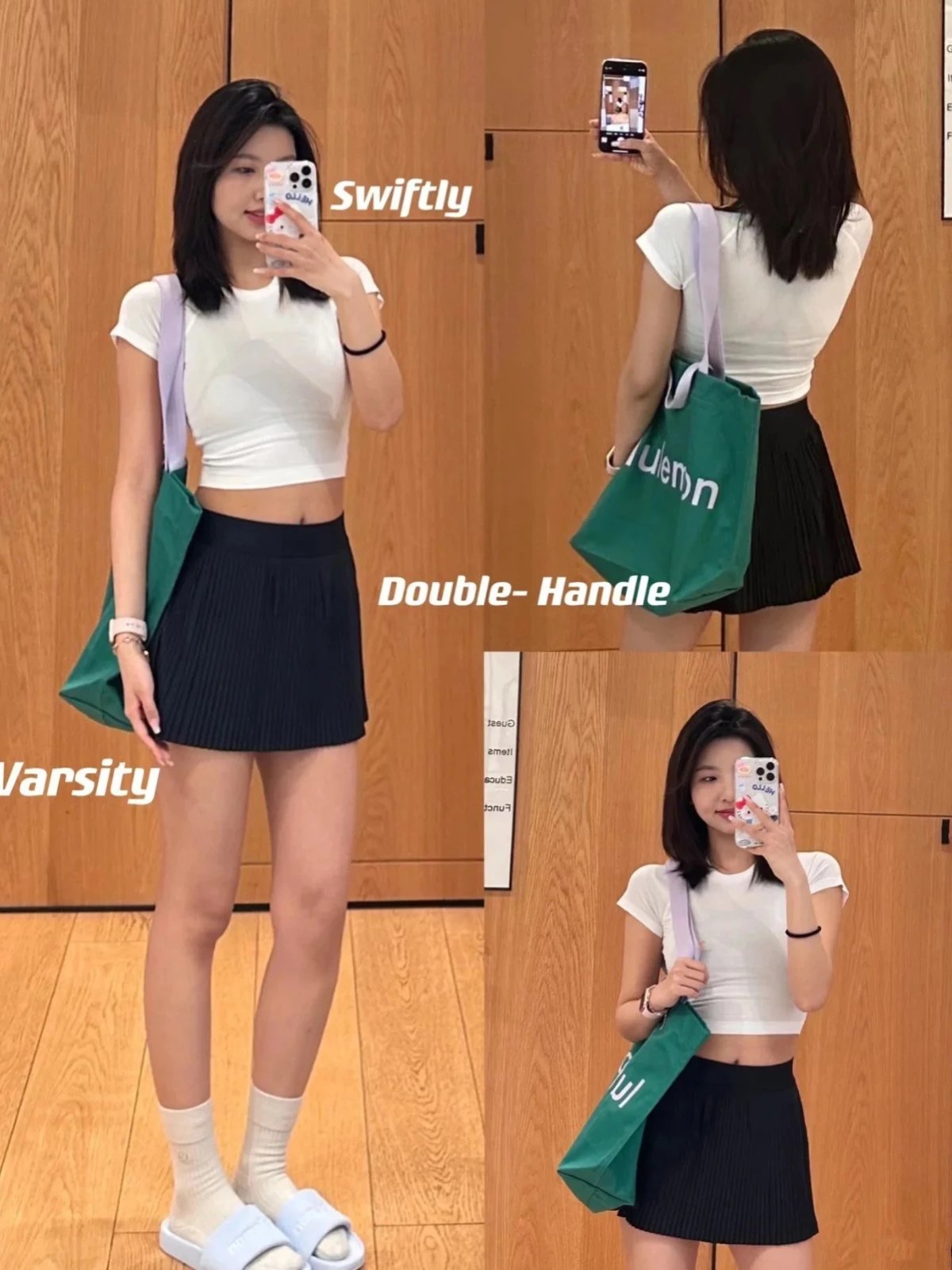 Design Pleated Mini Skirt White - 8