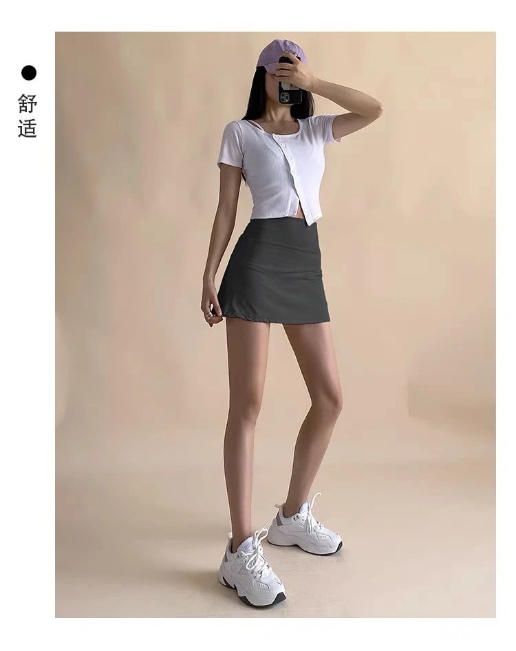 Design Pleated Tennis Skirt Gray - 17