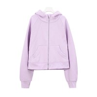 Dark smoky purple loose-fitting full-zip hoodie