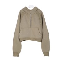 Gray-green half-zip hoodie