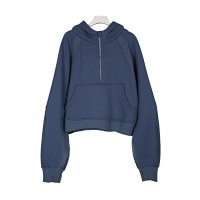 Denim blue half-zip hoodie