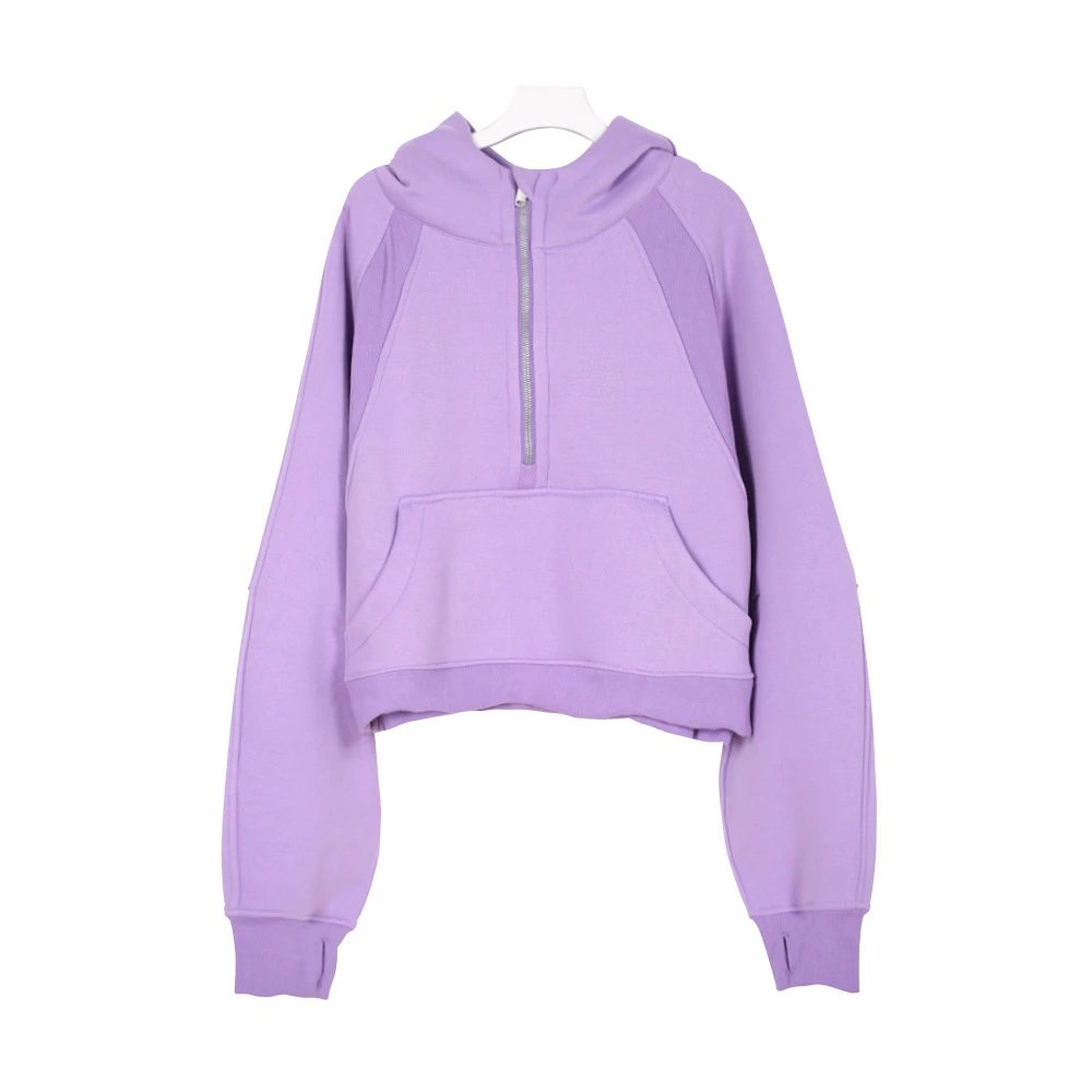 Lululemon Scuba Oversized Half-Zip Crop Hoodie Purple
