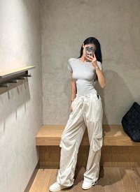 Bone white original standard work pants