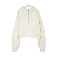 Cream apricot half-zip hooded