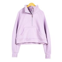 Dark smoky purple turtleneck hoodie