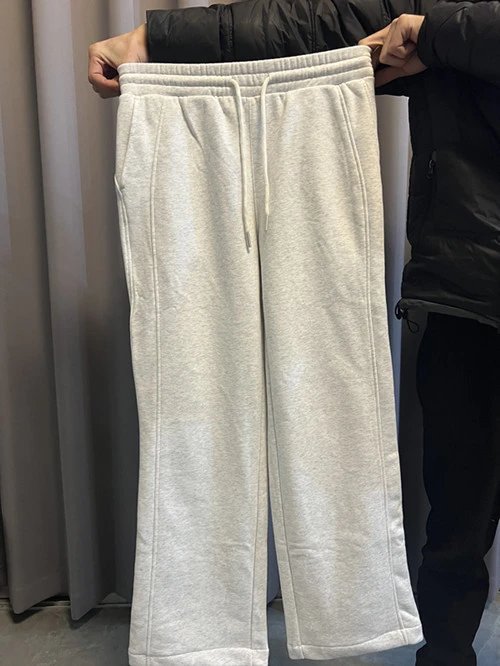 Design Wide-Leg Drawstring Sweatpants Black - 4