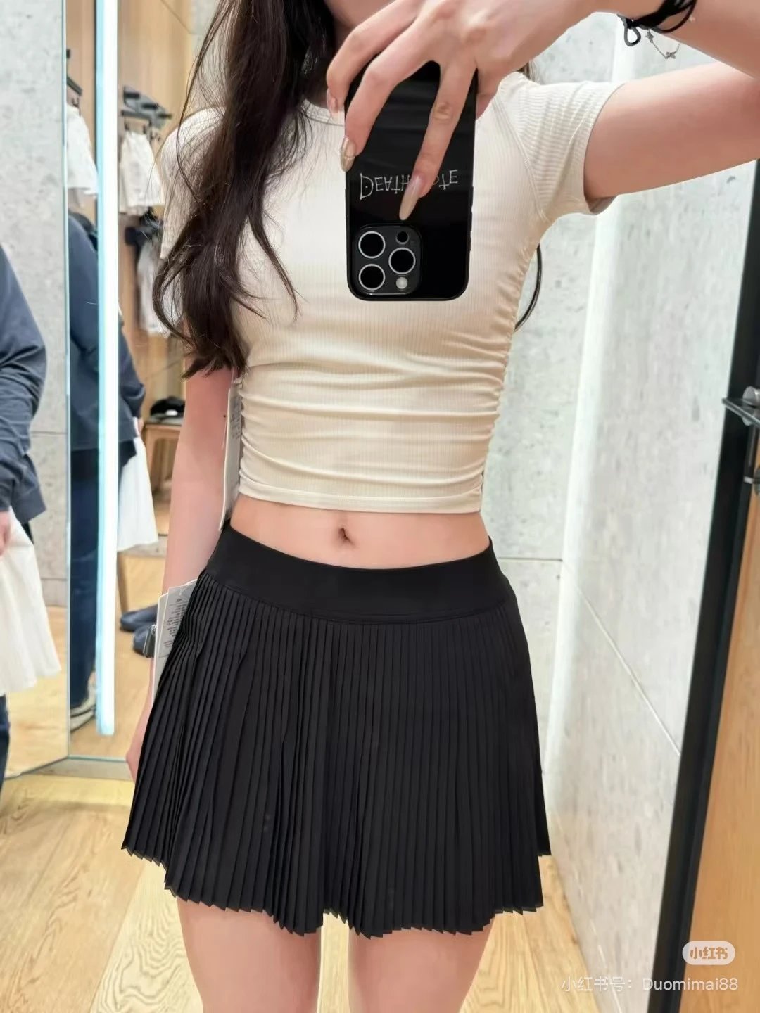 Design Pleated Mini Skirt White - 9