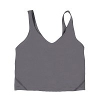 Light-linked gray U-neck vest