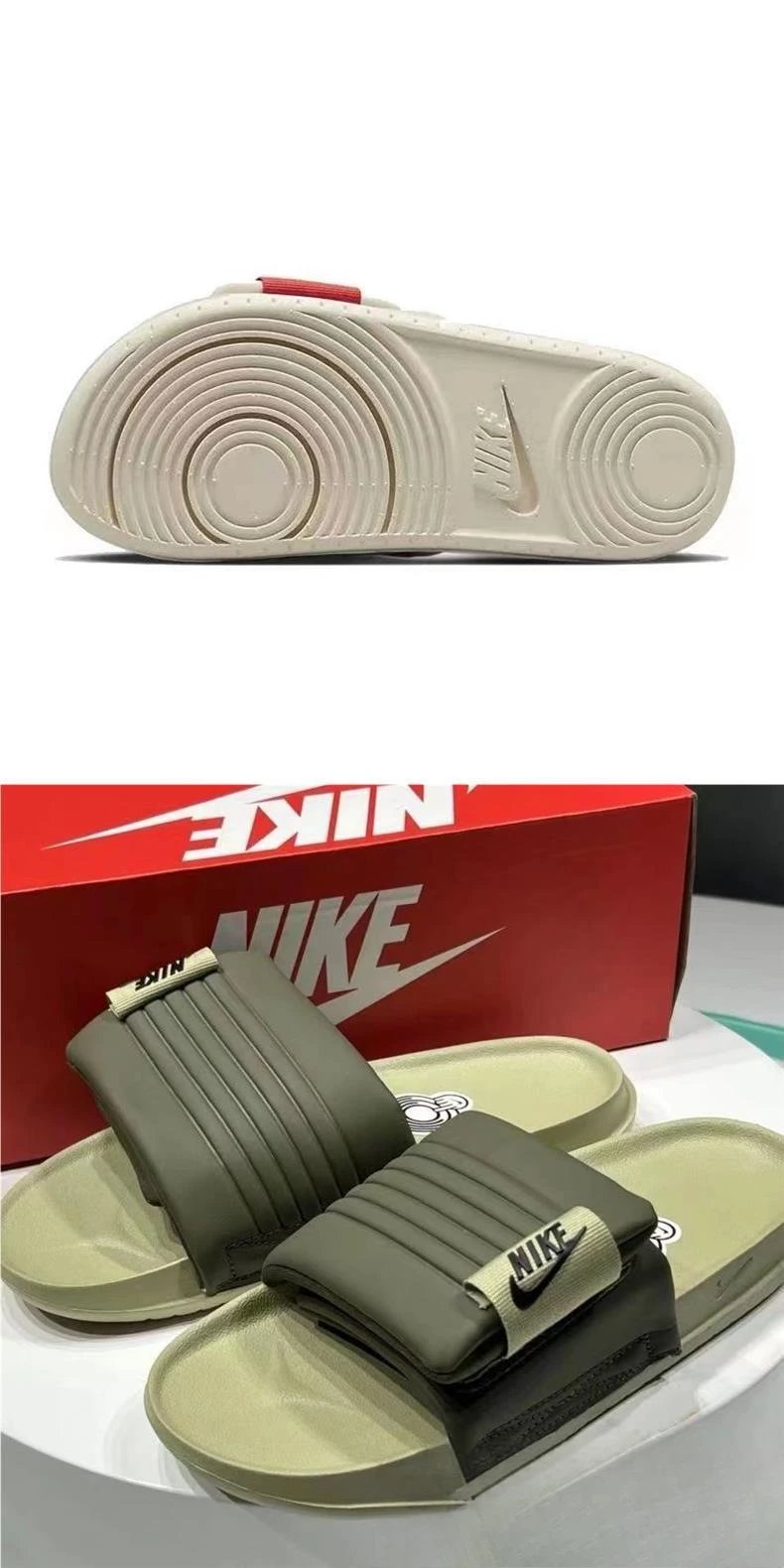 Nike Benassi JDI Slide Sandals Olive Green Slippers - 9
