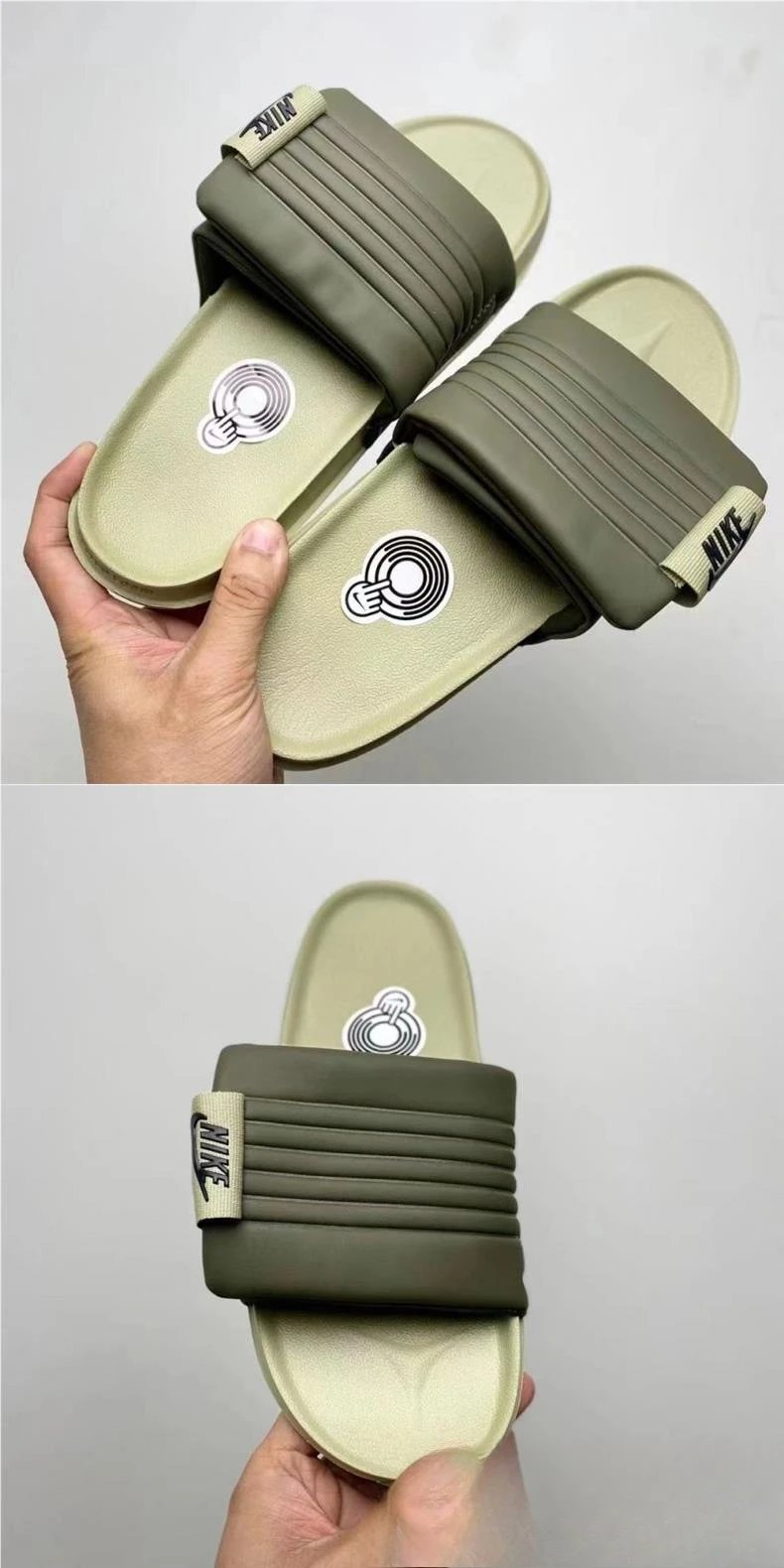 Nike Benassi JDI Slide Sandals Olive Green Slippers - 10