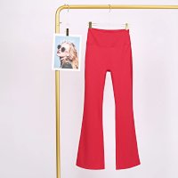 Chinese red bell-bottom pants – original label